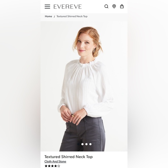 Evereve Tops - Cloth & Stone Textured Shirred Neck Top from Evereve